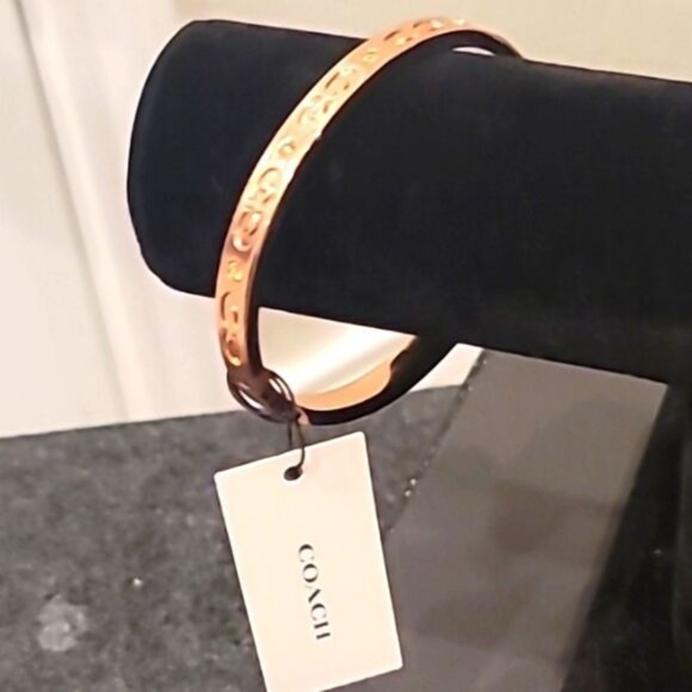Coach Logo C Hinged Bangle Bracelet - Picture 4 of 7